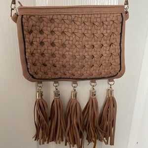 Tan Tassel Mini Crossbody